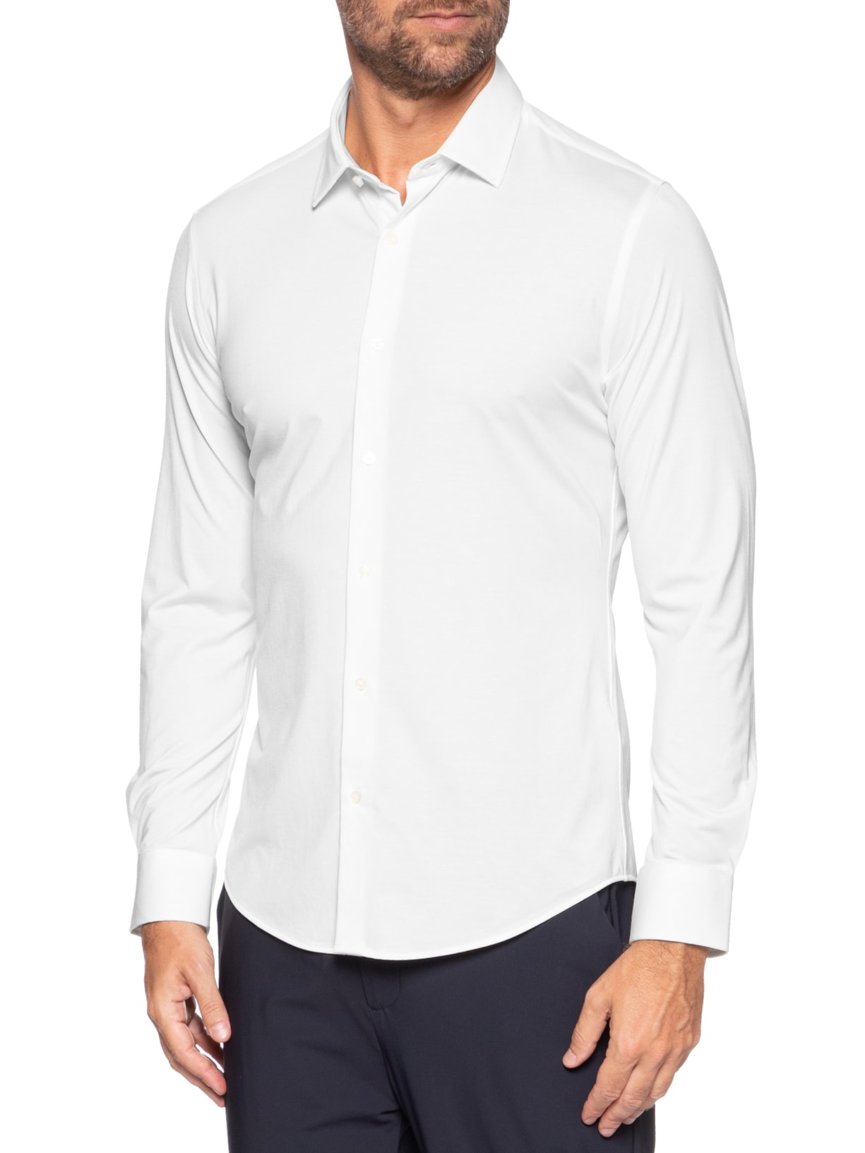 Camisa Masculina Slim Fit Malha Tech Branco '2 Essential