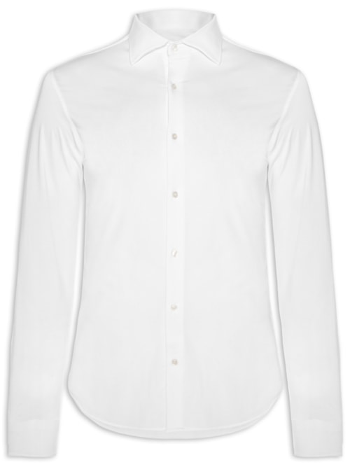 Camisa Masculina Slim Fit Malha Tech - Branco