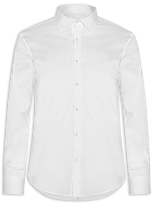 Camisa Masculina Slim Fit Malha Tech - Branco
