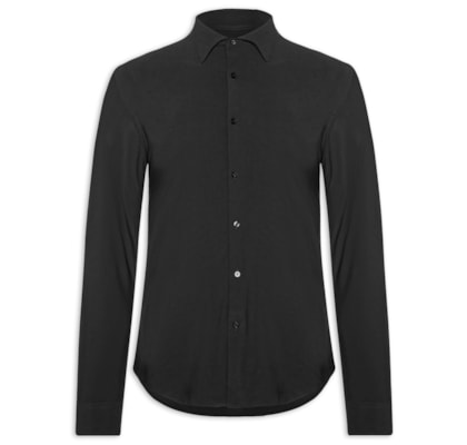 Camisa Masculina Slim Fit Malha Tech - Preto