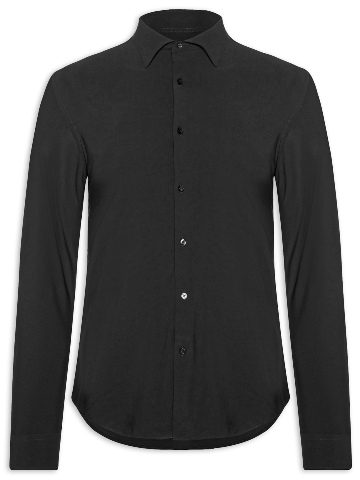 Camisa Masculina Slim Fit Malha Tech - Preto