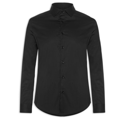 Camisa Masculina Slim Fit Malha Tech - Preto