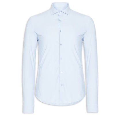 Camisa Masculina Slim Fit Malha Tecnológica - Azul