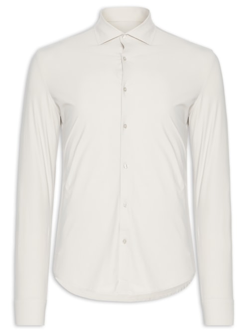 Camisa Masculina Slim Fit Malha Tecnológica - Off White
