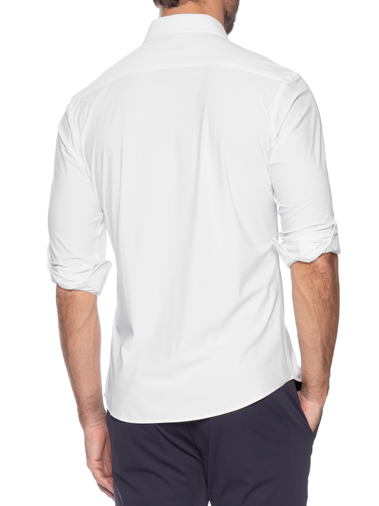 Camisa Masculina Slim Fit Malha Tecnológico Branco '2 Essential