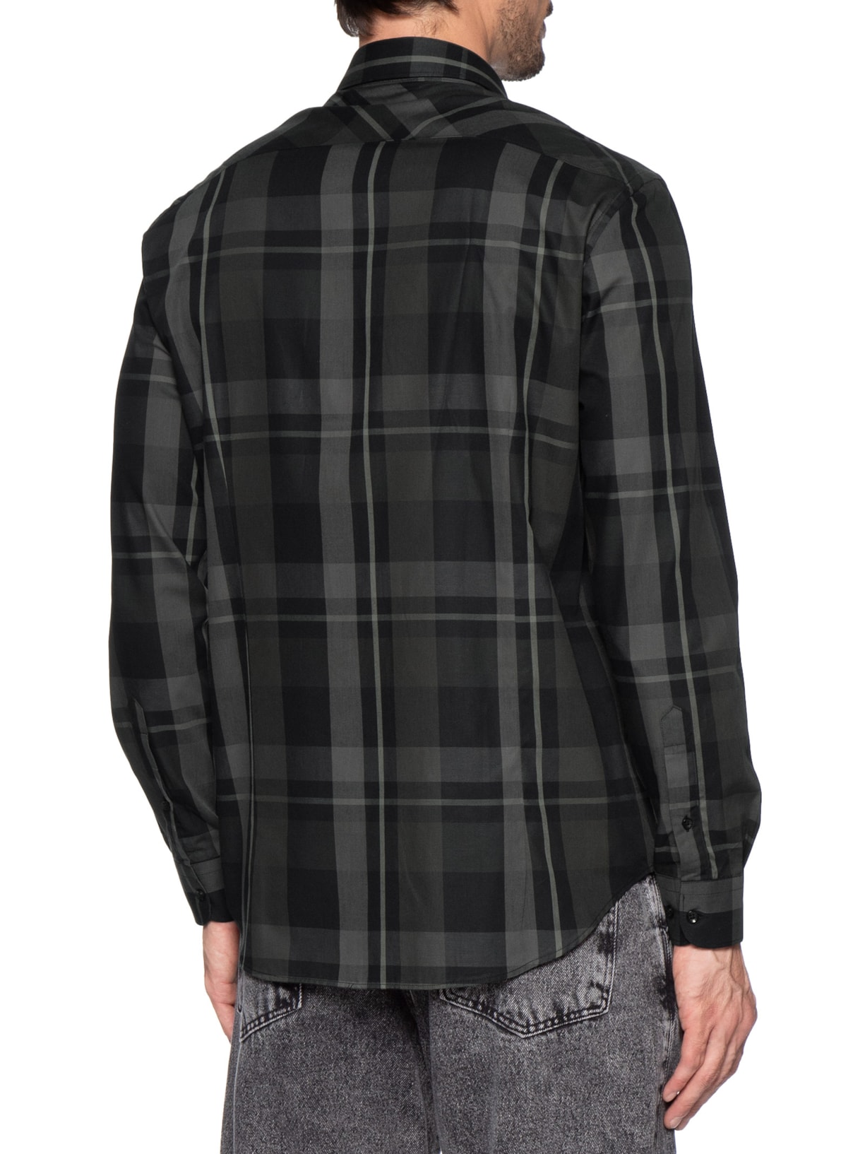 Camisa Masculina Slim Fit Maxi Xadrez Preto Aramis