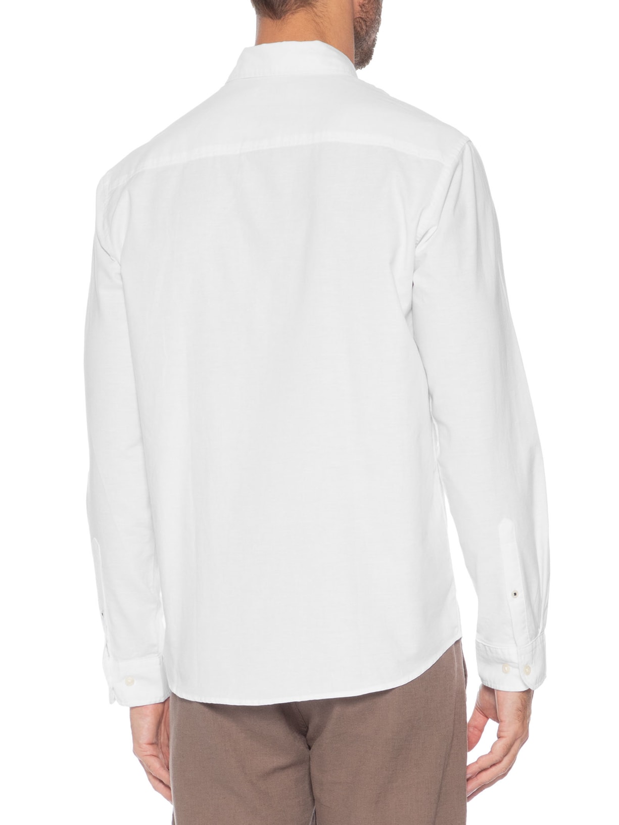 Camisa Masculina Slim Fit Oxford Orgânico Branco Jack & Jones