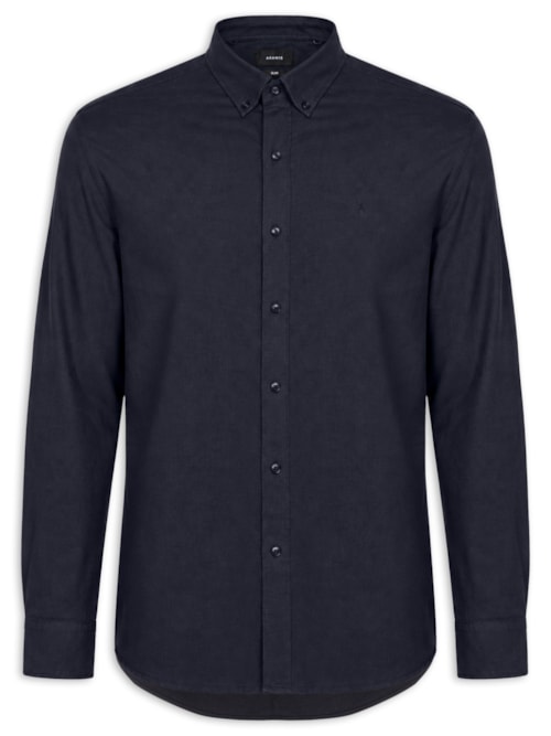 Camisa Masculina Slim Fit Oxford Planalt Bndw - Azul