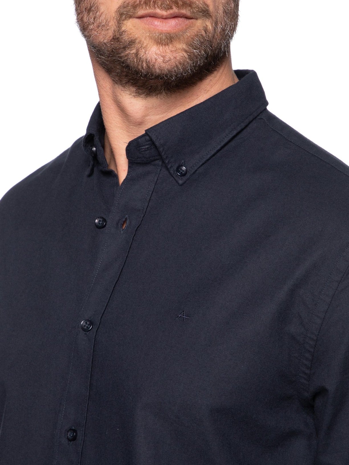 Camisa Masculina Slim Fit Oxford Planalt Bndw Azul Aramis