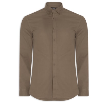 Camisa Masculina Slim Fit Oxford Planalto BNDW – Marrom