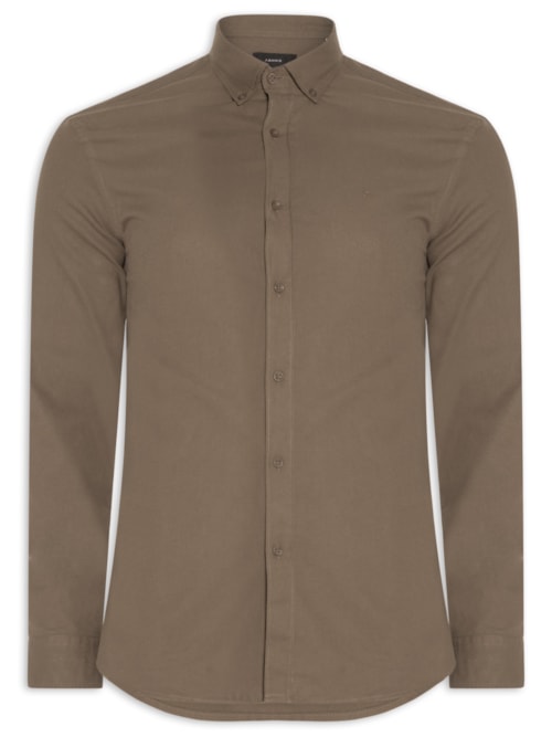 Camisa Masculina Slim Fit Oxford Planalto BNDW – Marrom