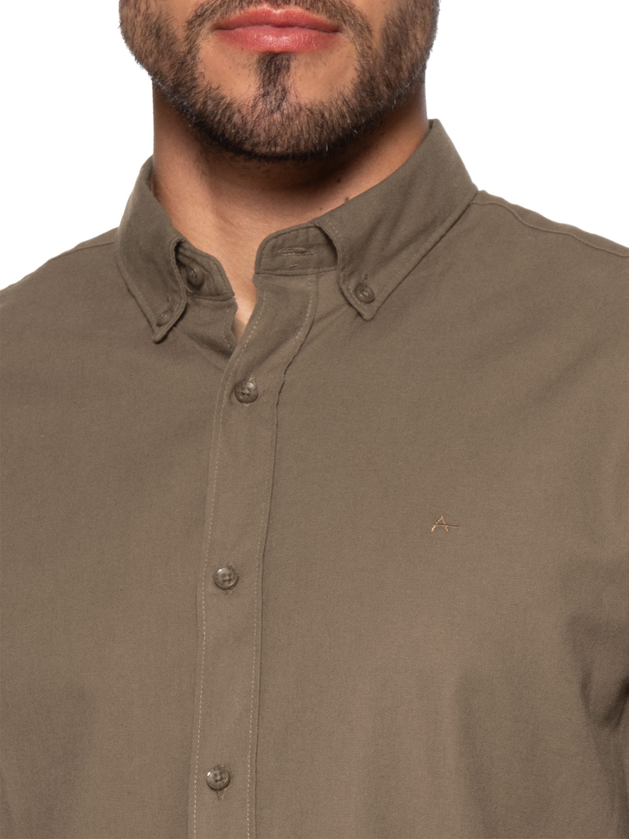 Camisa Masculina Slim Fit Oxford Planalto BNDW – Marrom Aramis