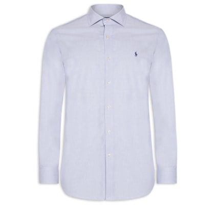 Camisa Masculina Slim Fit Stretch Poplin - Azul