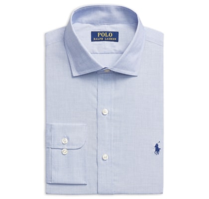 Camisa Masculina Slim Fit Stretch Poplin - Azul