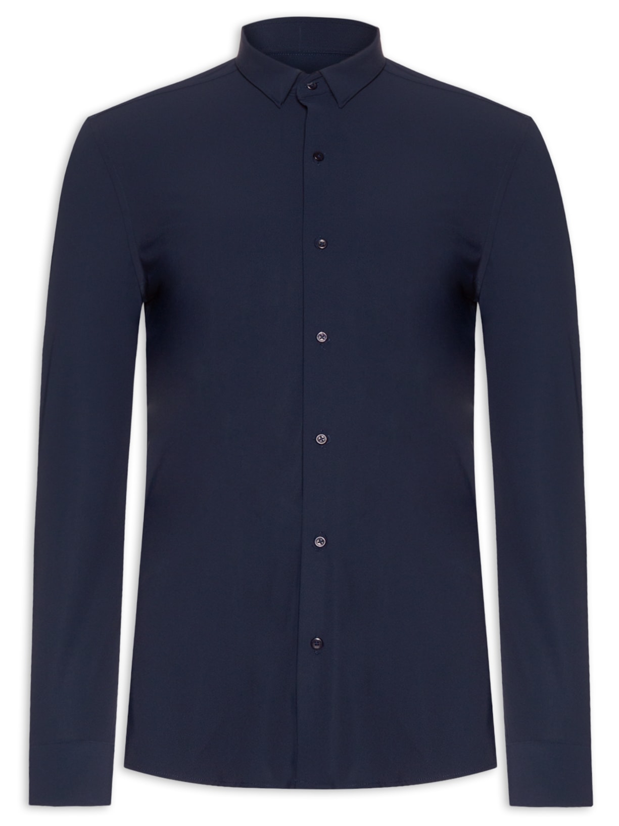 Camisa Masculina Slim Fit Tech Stretch Collab IMF - Azul