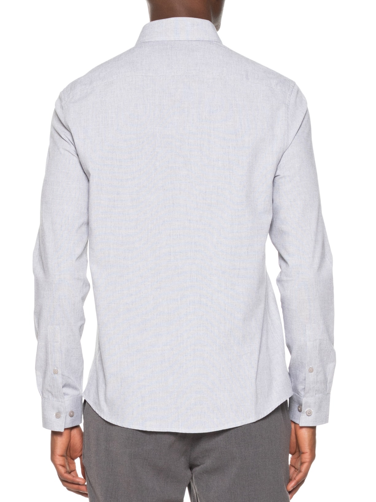 Camisa Masculina Slim Fit Tela De Algodão Cinza Calvin Klein