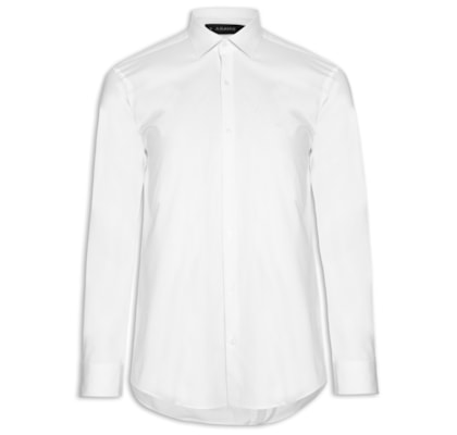 Camisa Masculina Slim Fit Tricoline Stretch - Branco