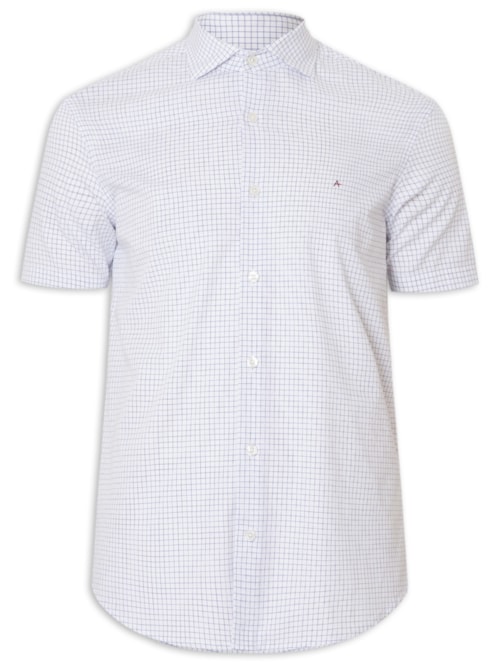 Camisa Masculina Slim Fit Xadrez - Azul