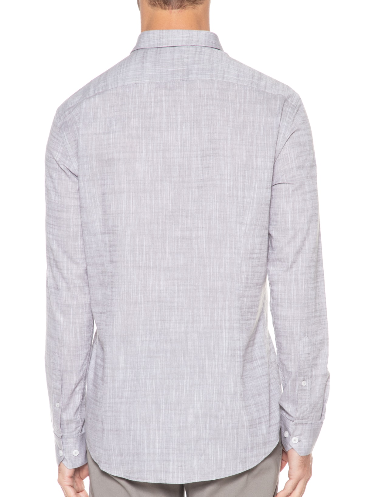 Camisa Masculina Slim Flamê Lisa Cinza Aramis