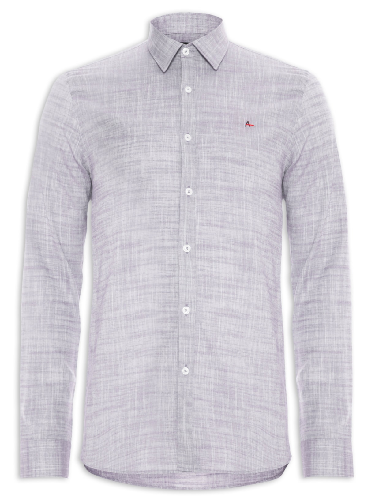 Camisa Masculina Slim Flamê Lisa Cinza Aramis