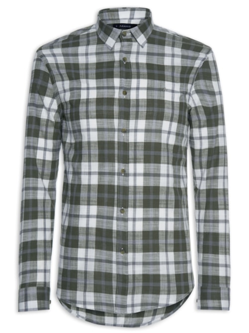 Camisa Masculina Slim Flame Xadrez - Verde