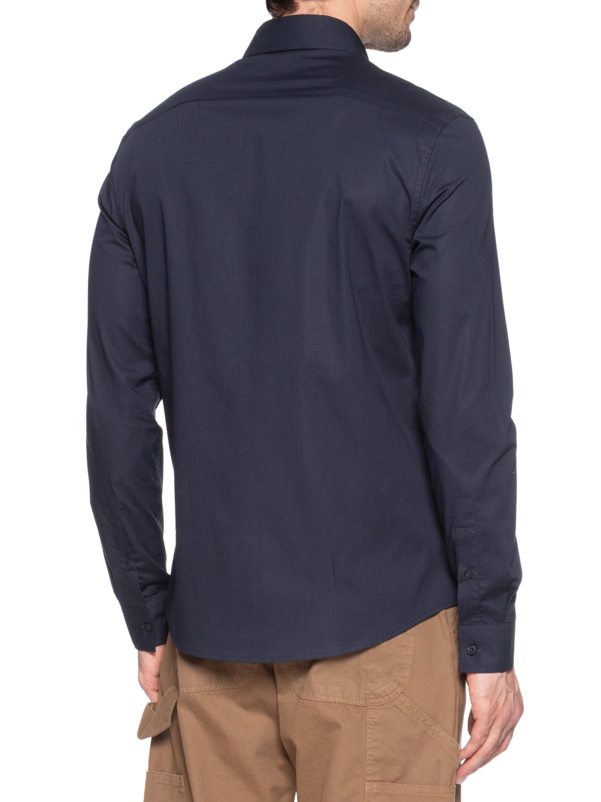 Camisa Masculina Slim Galles Stretch Azul Calvin Klein - White Label