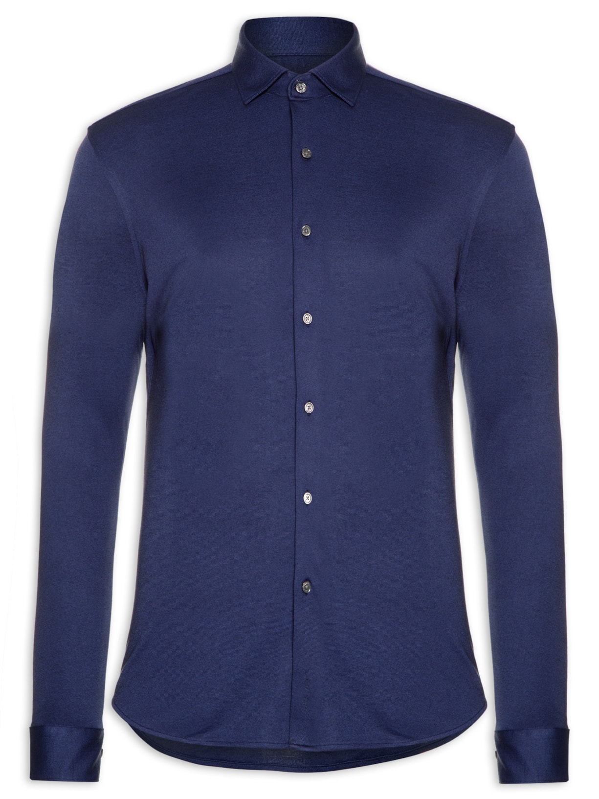 Camisa Masculina Slim Malha Modal - Azul