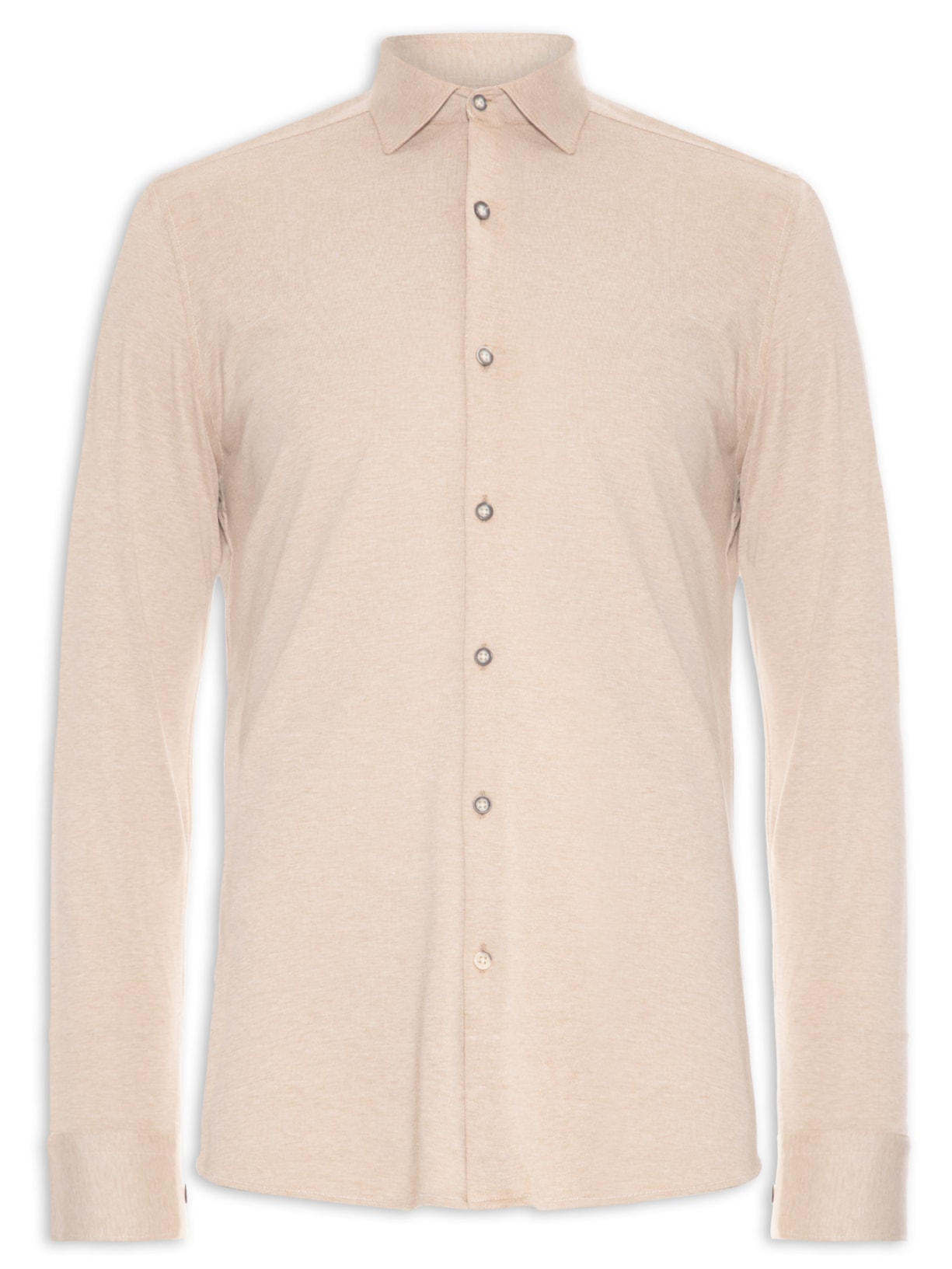 Camisa Masculina Slim Malha Natural Gold - Bege