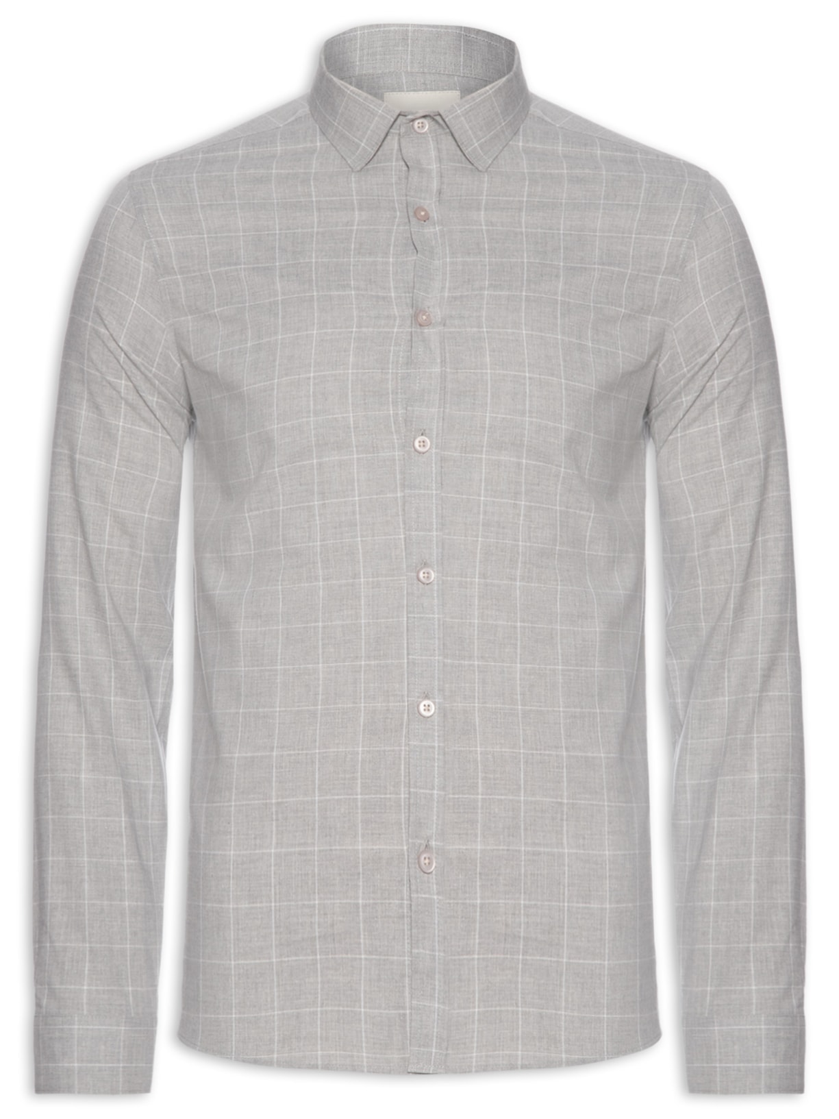 Camisa Masculina Slim Mescla Cinza Calvin Klein