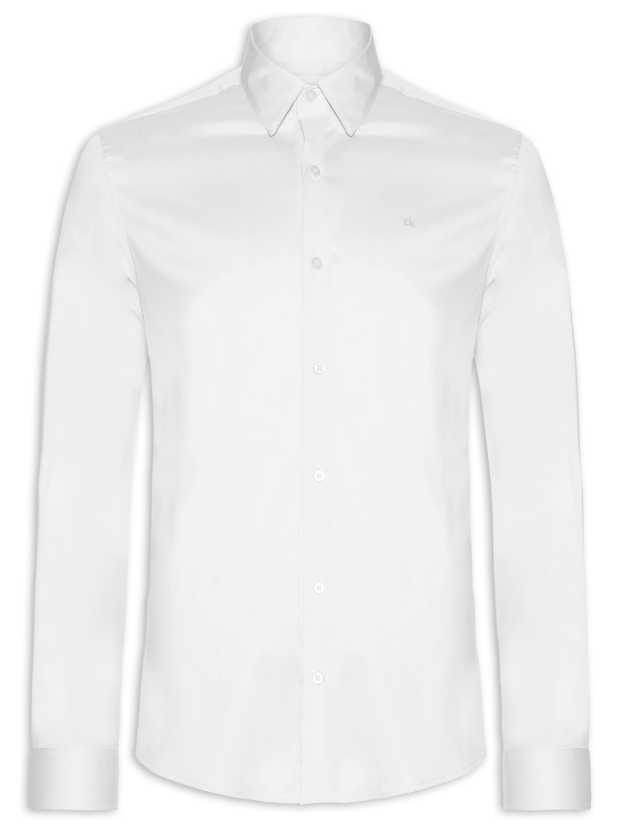 Camisa Masculina Slim Ml Cannes Básica Essential - Branco