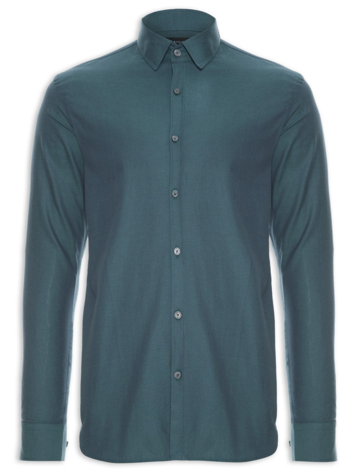 Camisa Masculina Slim Oxford Fio 50 - Verde