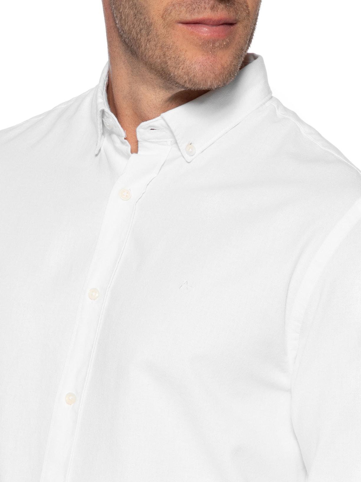 Camisa Masculina Slim Oxford Planalto Bdnw Branco Aramis