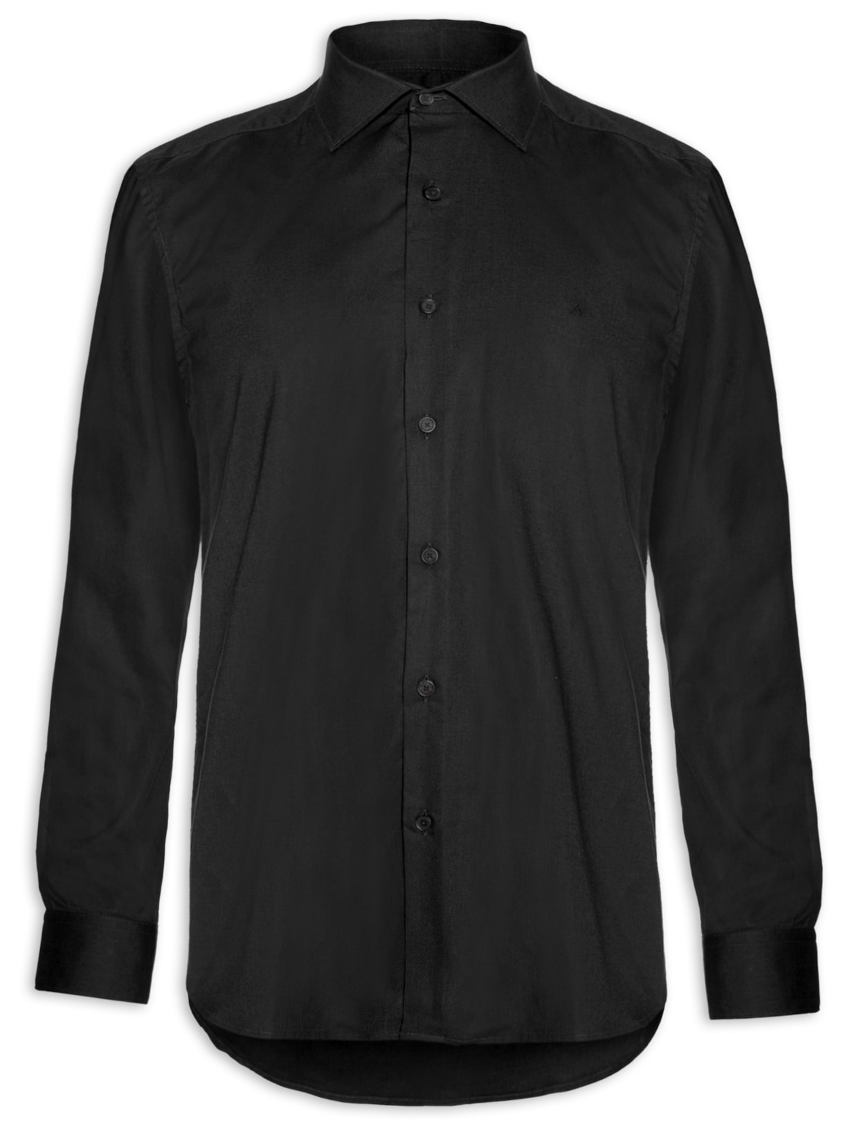 Camisa Masculina Slim Social Com Elastano (MO) - Preto