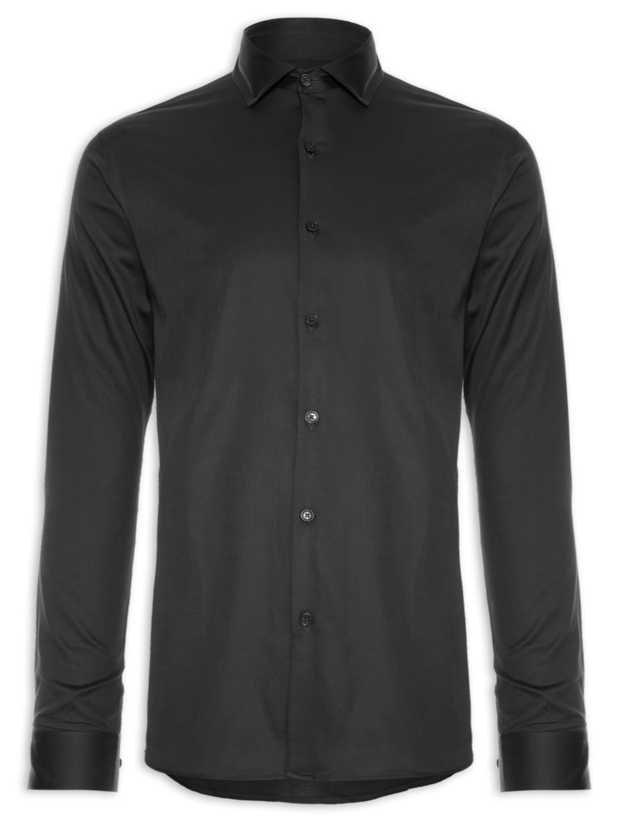 Camisa Masculina Slim Stretch - Preto