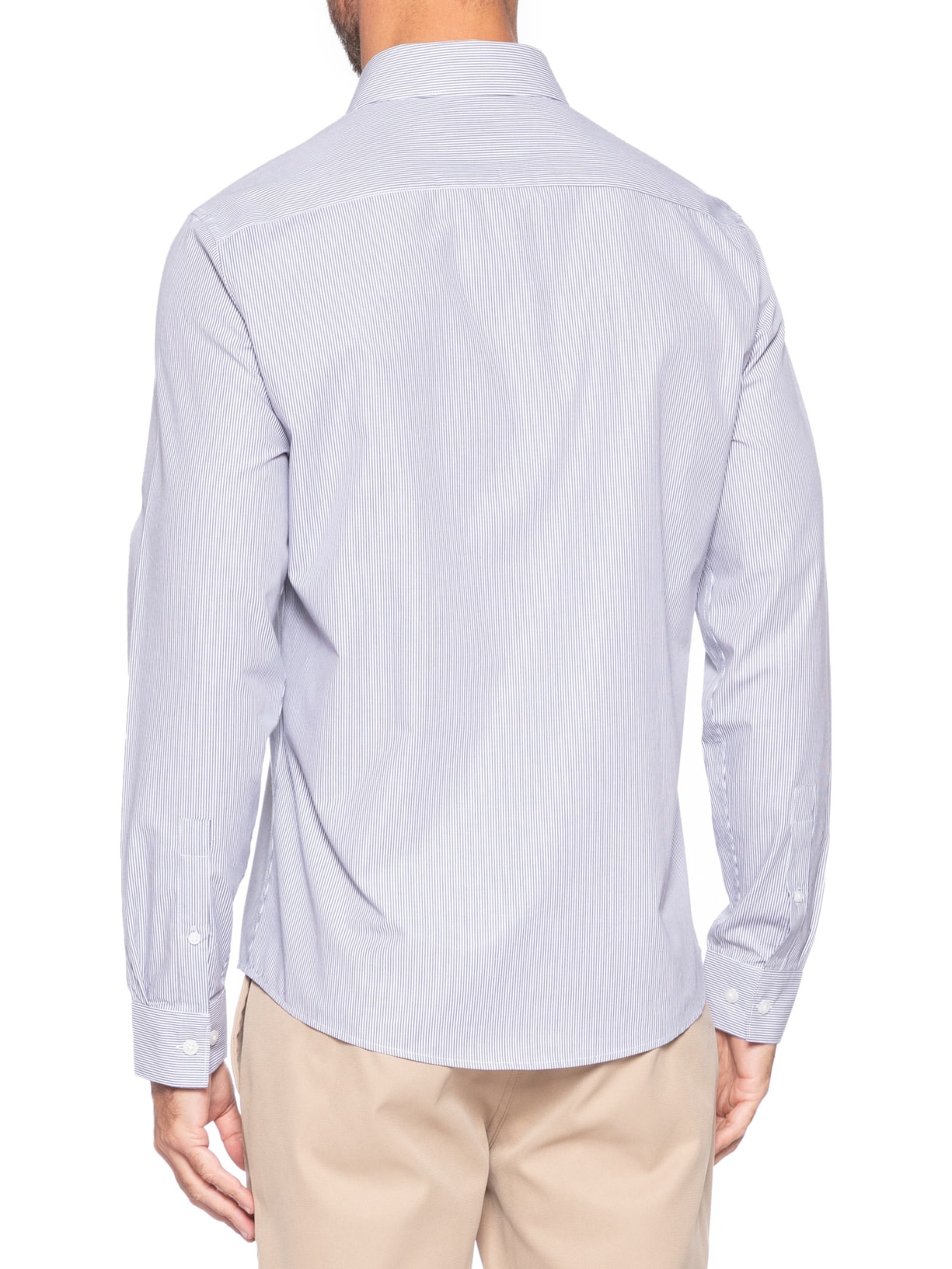 Camisa Masculina Slim Tricoline Fio 60 Azul Calvin Klein - White Label