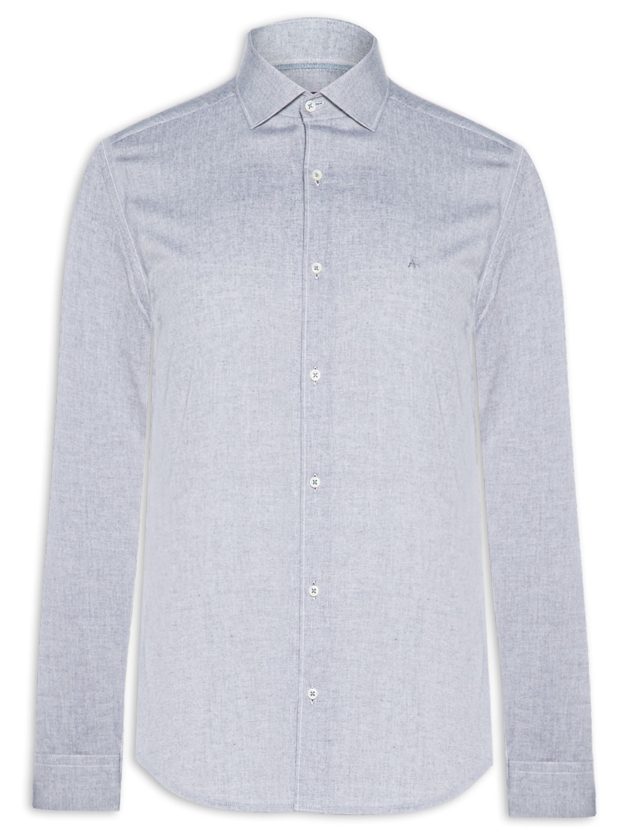 Camisa Masculina Slim Tricoline Mecla Manga Longa - Azul