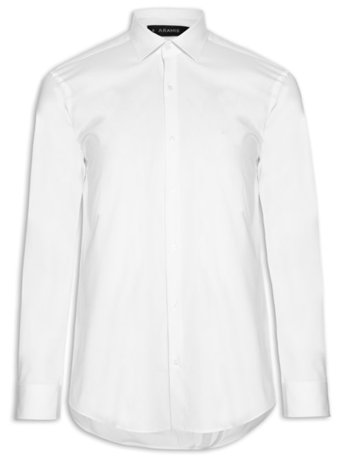 Camisa Masculina Slim Tricoline Stretch - Branco