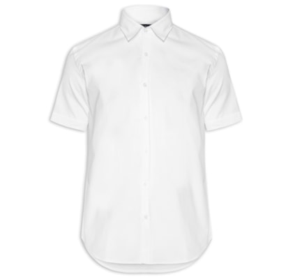 Camisa Masculina Slim Tricoline Stretch - Branco