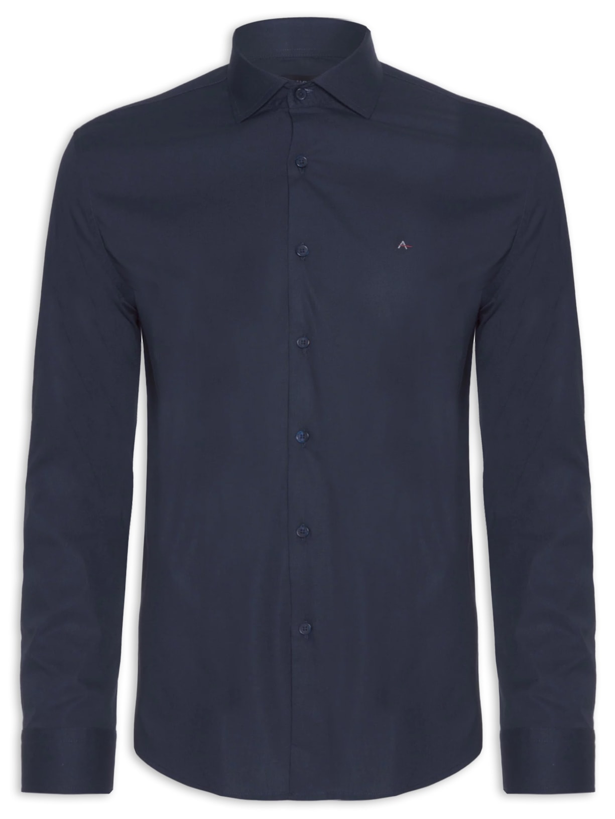 Camisa Masculina Slim Tricoline Stretch (mo) - Azul