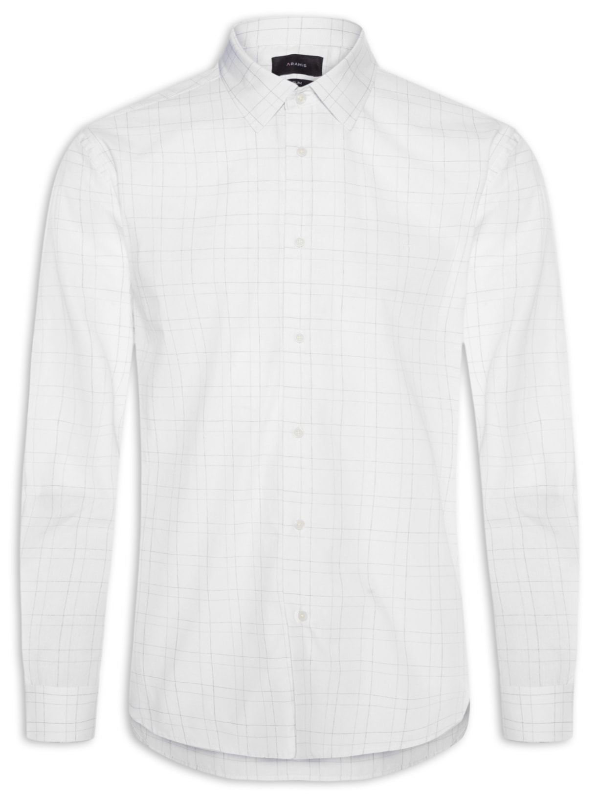 Camisa Masculina Slim Xadrez Branco Aramis