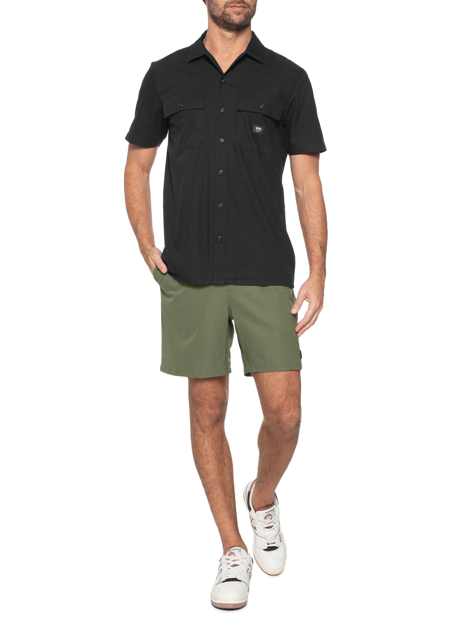 Camisa Masculina Smith Ii Ss Woven - Preto