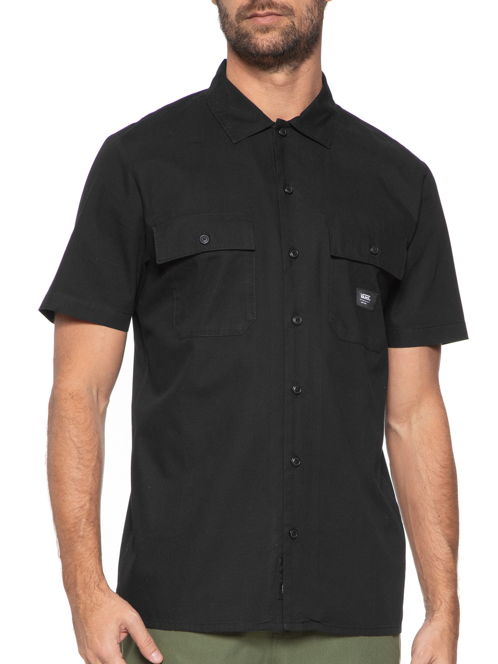 Camisa Masculina Smith Ii Ss Woven - Preto