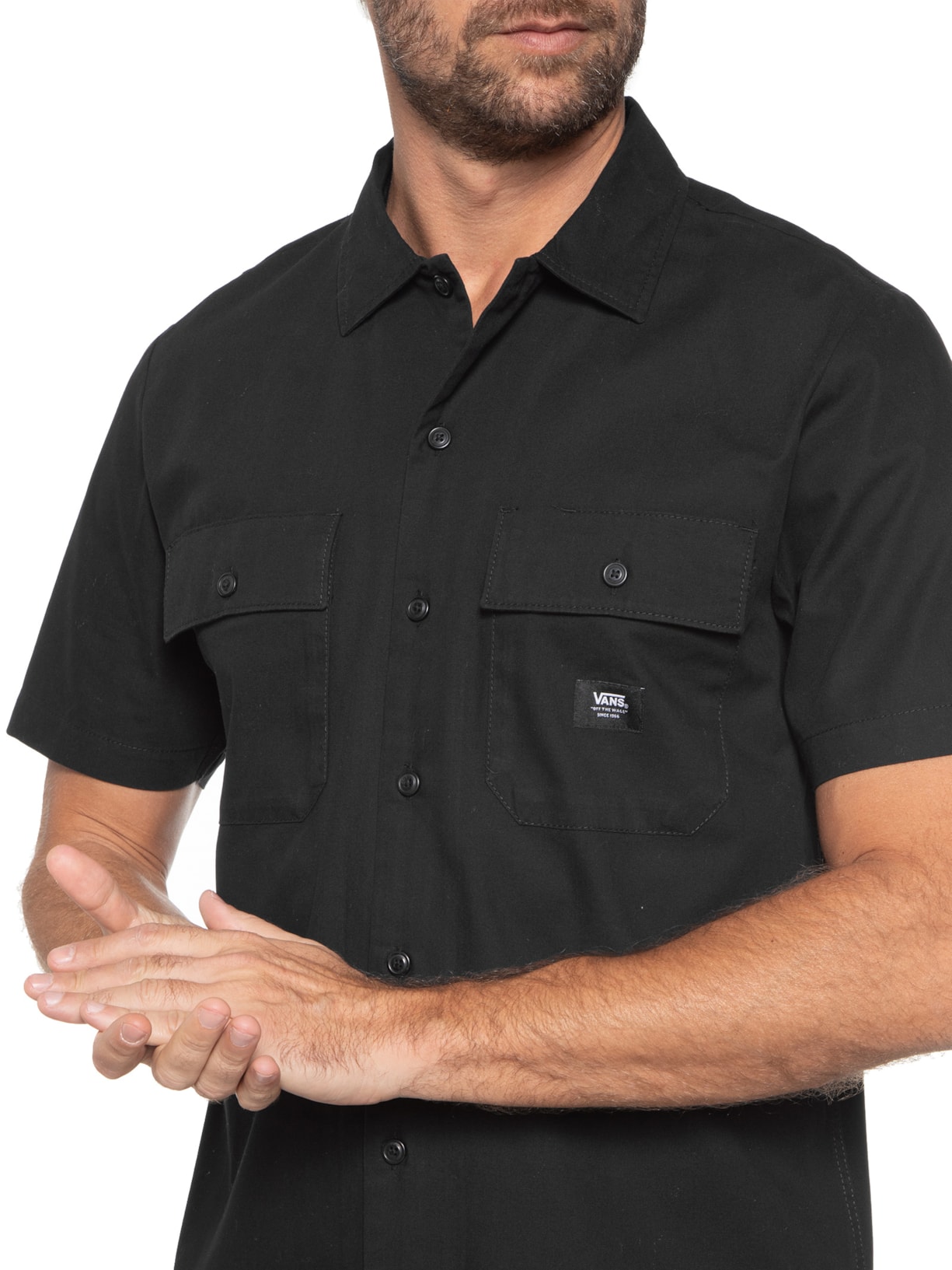 Camisa Masculina Smith Ii Ss Woven Preto - Main Image
