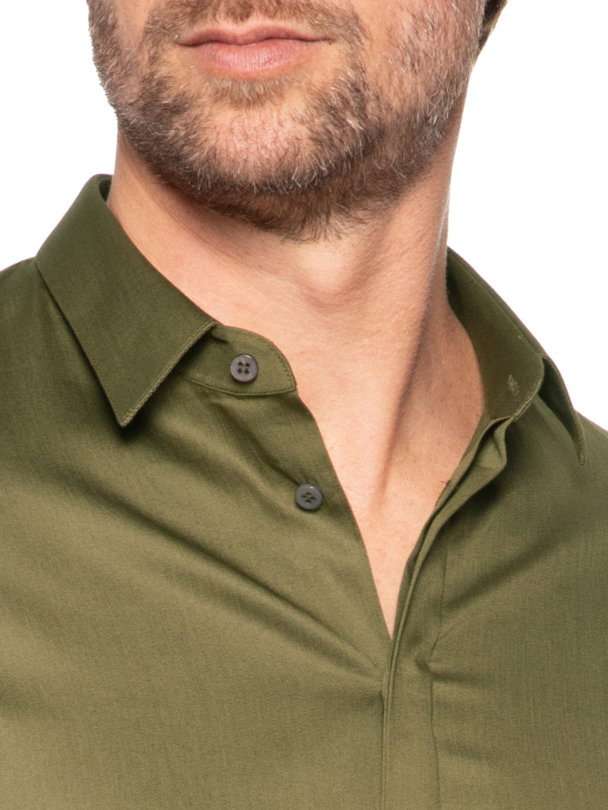 Camisa Masculina Social Austin Com Bolso Slim Fit Algodão Pima Verde Ricardo Almeida