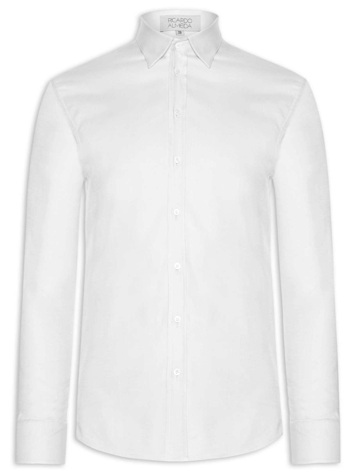 Camisa Masculina Social Austin Com Martingale Slim Fit Algodão Pima - Branco
