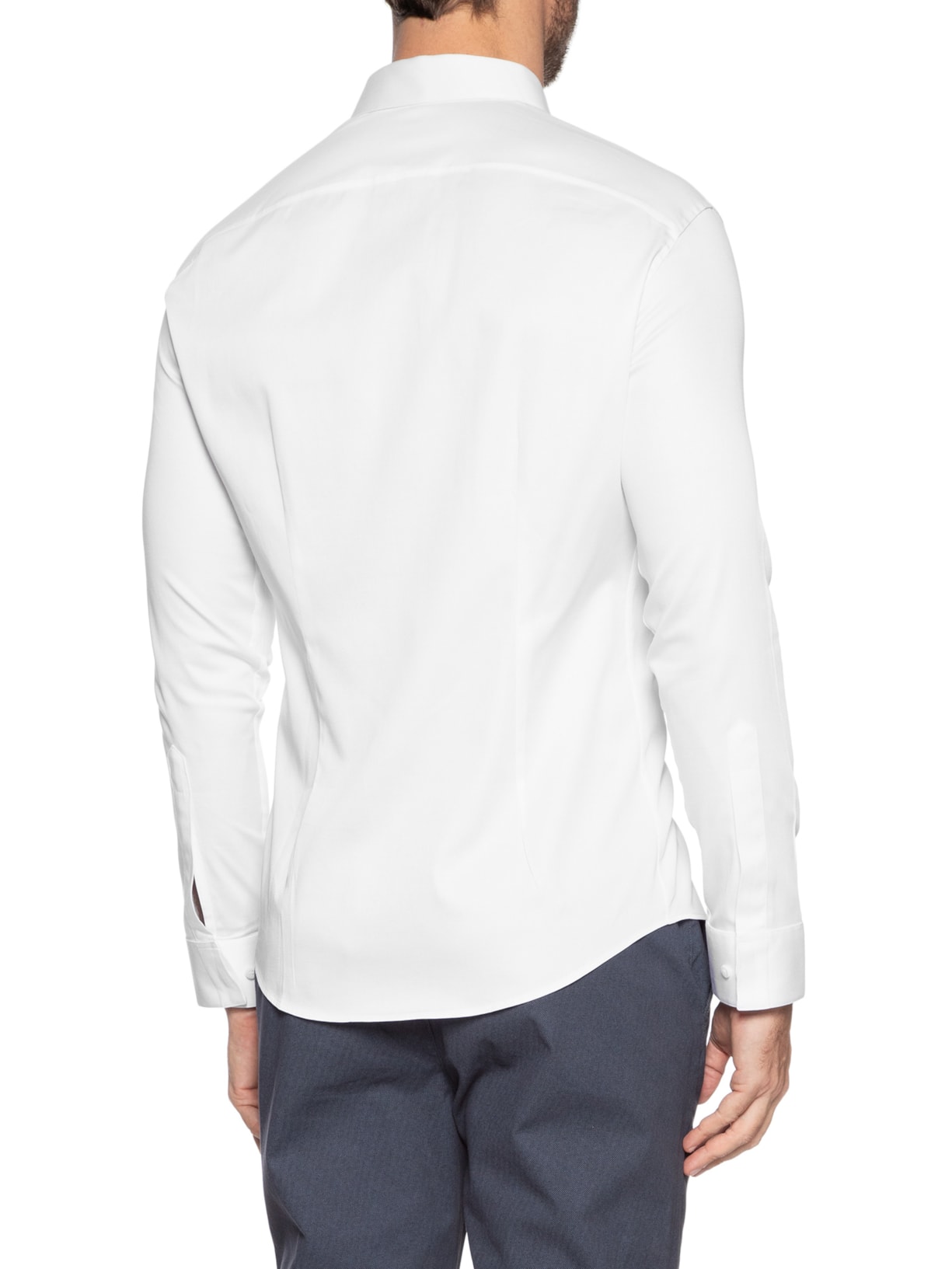 Camisa Masculina Social Austin Com Martingale Slim Fit Algodão Pima Branco Ricardo Almeida