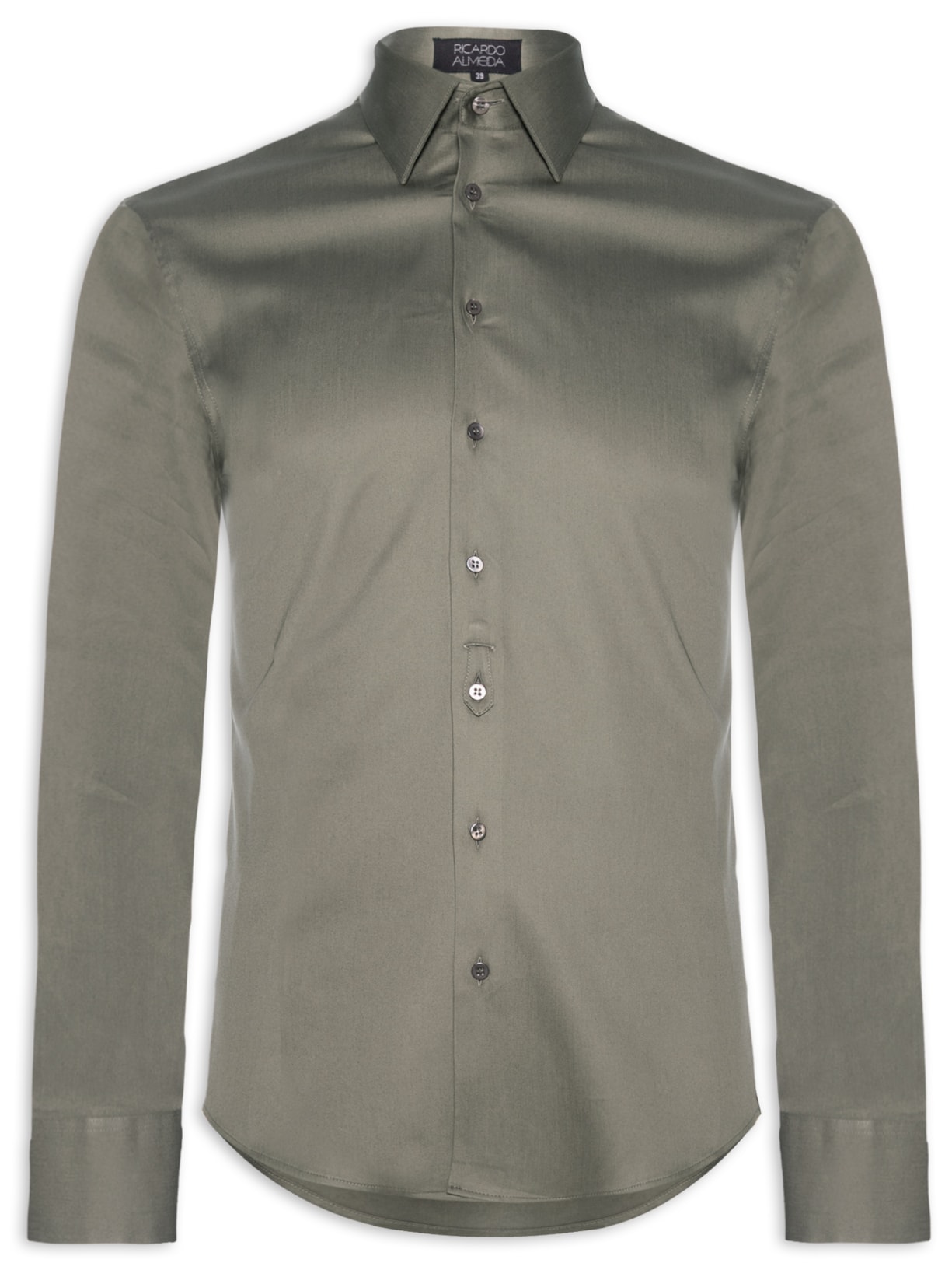 Camisa Masculina Social Austin Com Martingale Slim Fit Algodão Pima - Marrom