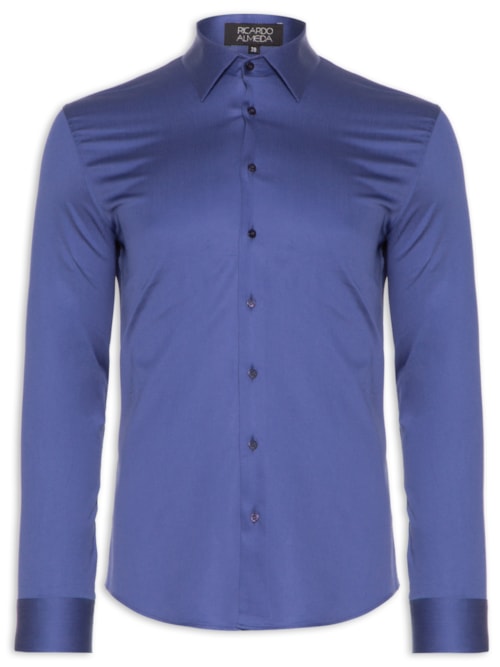 Camisa Masculina Social Austin Slim Fit - Azul