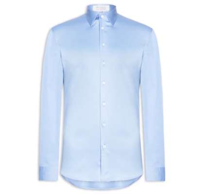 Camisa Masculina Social Austin Slim Fit - Azul