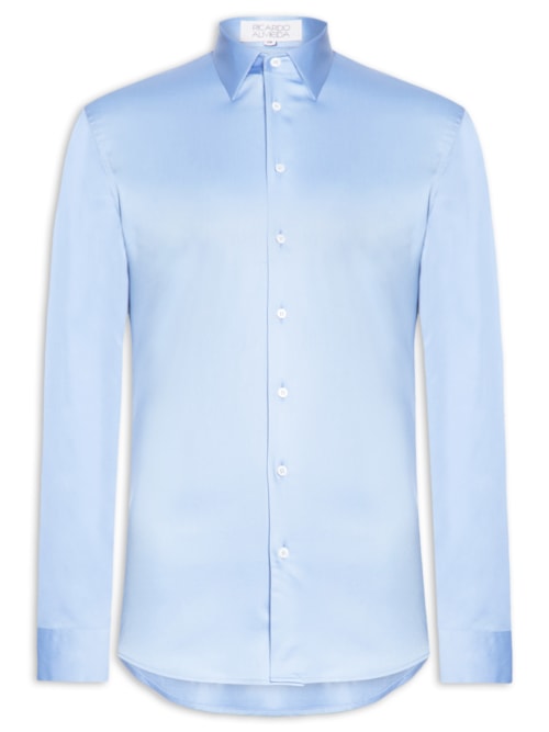 Camisa Masculina Social Austin Slim Fit - Azul